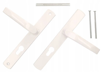 Dveřní klika bílá, dlouhý štít, dveře 72 vložka - Barva bílá