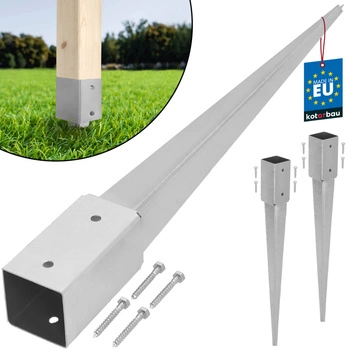 Podstavec pod sloup kotevní do země ocelový 50x50x600 mm sada 2 ks.