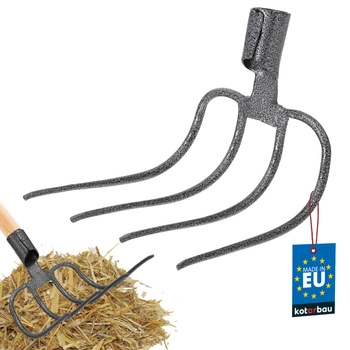 Zahnuté vidle čtyřhroté na kompost hnůj ocelové