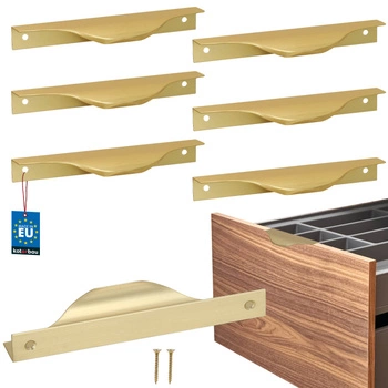 Hranatá nábytková úchytka moderní hliník zlatý mat 128 mm sada 6 ks.