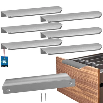 Uchyt nábytkový hliníkový stříbrný 160/180 mm sada 6 ks.