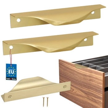 Hranatá nábytková úchytka moderní hliník zlatý mat 96 mm sada 2 ks.