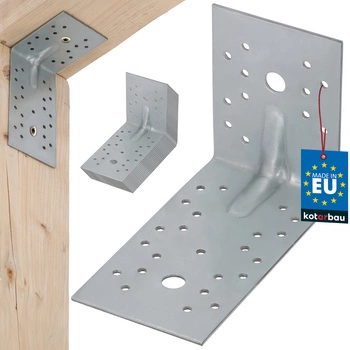 Spojovací bednění tesařský úhelník žebrovaný ocel 100x150x80 mm sada 12 ks.