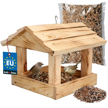 Krmítko pro ptáky dřevěné + krmivo 0,5 kg