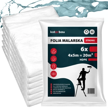 Malířská fólie tenká transparentní 4x5 m sada 6 ks.