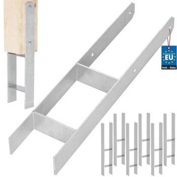 Základna sloupu h pro zabetonování pozinkovaná stříbrná 120 mm sada 6 ks.