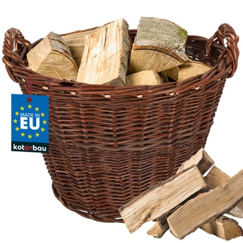 Koš dřevěný květináč proutěný květiny 50 cm plášť kotarbau hnědá