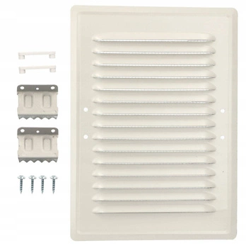 Krátka ventilační mřížka komínová kovová 14x21 s dráty - Barva bílá