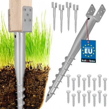 Základna sloupu kotva u šroubovaná do země ocelová 70x700 mm sada 4 ks.