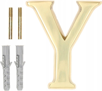 Písmeno "y" pro výšku domovních dveří z mosazi 10 cm