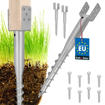 Základna sloupu kotva u šroubovaná do země ocelová 80x710 mm sada 2 ks.