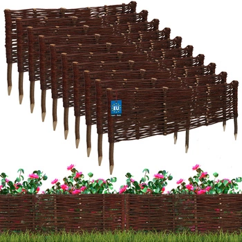 Proutěný zahradní plot poháněný palisáda lemování 100x30 cm sada 10 ks.