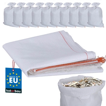 Polypropylenový pytel na suť písek uhlí mouka 30 kg 50x80 cm sada 10 ks.