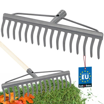 Zahradní hrábě zpevněné 16-hroté - Šedá