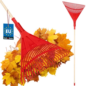 Vějířové hrábě na listí 50 cm + dřevěná násada 1,5 m