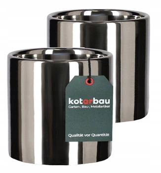 Květináč stříbrný keramický lesklý fi80 sada 2 ks.