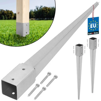 Podstavec pod sloup kotevní do země ocelový 70x70x750 mm sada 2 ks.