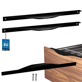 Uchyt nábytkový hliníkový černý mat 416/436 mm sada 2 ks.