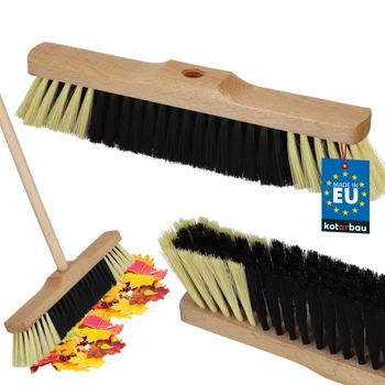 Kartáč dřevěný na listí, podlahy, kostky nylon 35 cm