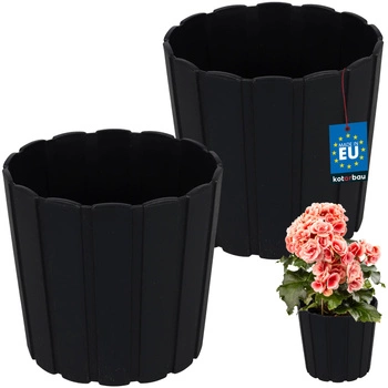 Plastový květináč na květiny antracit 17cm sada 2 ks.