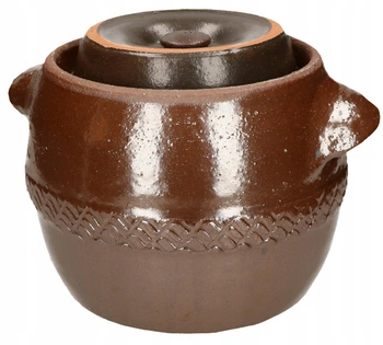 5l kameninový sud s víkem na moření kotarbau hnědá