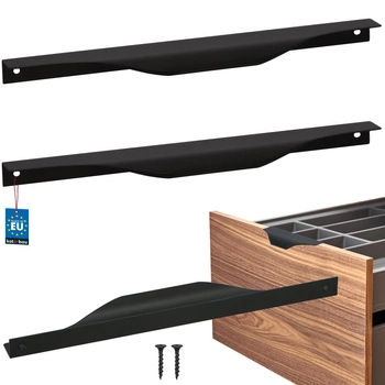 Hranatá nábytková úchytka moderní hliník matná černá 256 mm sada 2 ks.