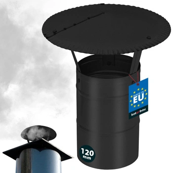 Stříška kouřová na komínové potrubí pozinkovaná černá 120 mm