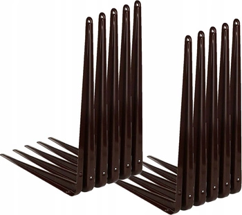 Rohový držák na polici, podpěra 35x30 cm, 10 ks - Hnědá barva