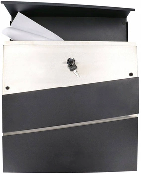 Černá schránka na noviny 365x370mm