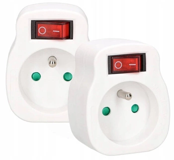 Rozdělovač s uzemněním 1 zásuvka sada 2 ks.