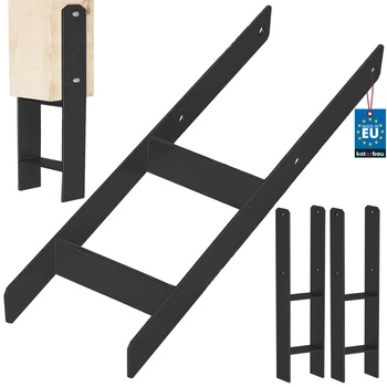 Základna sloupu h pro zabetonování pozinkovaná černá 160 mm sada 2 ks.