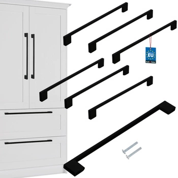 Nábytková úchytka klasická moderní černá matná 256 mm sada 6 ks.