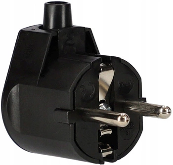 Konektor úhlový, rozebíratelný, uzemnění, zástrčka 16A - Barva černá