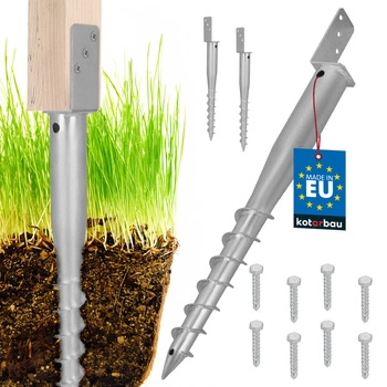 Základna sloupu kotva l šroubovaná do země ocelová Lx735 mm sada 2 ks.