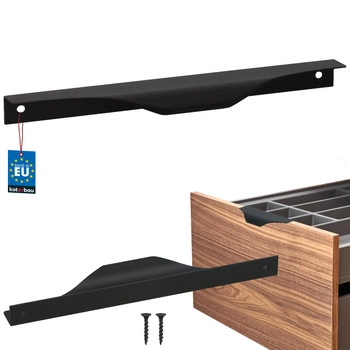 Hranatá nábytková úchytka moderní hliník matná černá 192 mm