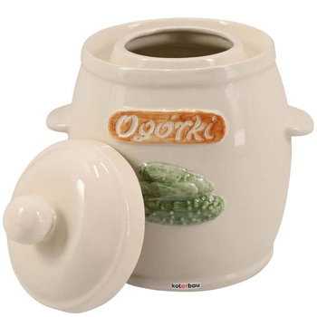 Kameninový sud s víkem bílý 5 l