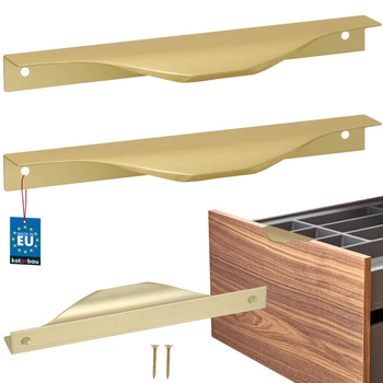 Hranatá nábytková úchytka moderní hliník zlatý mat 160 mm sada 2 ks.