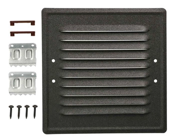 Krátka ventilační mřížka komínová kovová 16,5x16,5 s dráty - Barva tmavě šedá