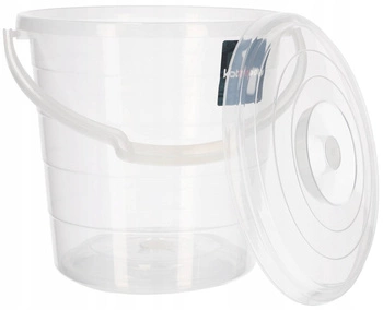 Průhledné vědro s odměrkou a víkem 15l