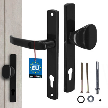 Klika s vložkou pro branku vrata dveře hliník černá 92 mm