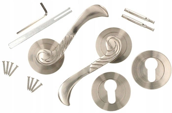 Klika dveří pro vložku kulatá tyč saténová 110 mm