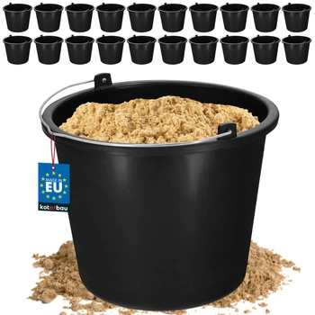 Stavební hospodářské na maltu plastové černé 5 l sada 20 ks.