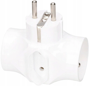 Rozbočovač síťový 3 zásuvky zlodějka T-connector - Barva bílá