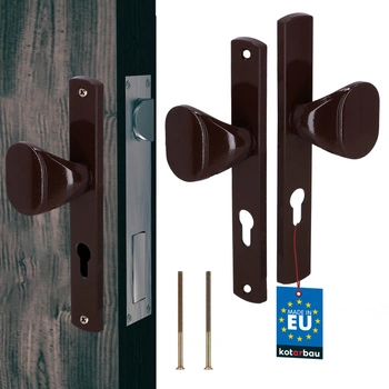 Klika pro branku vrata dveře dlouhá hřídel hliníková hnědý 72 mm