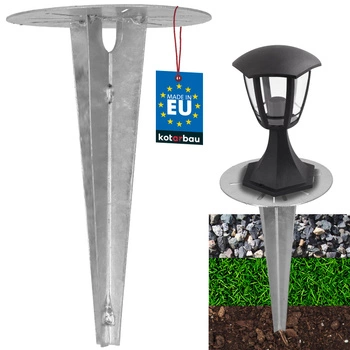 Podstavec pro zahradní svítidla zapuštěný do země kotevní zemní 190 mm