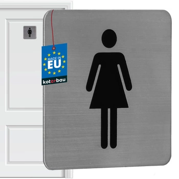 Značka cedule na dveře wc pro ženy piktogram samolepicí ocel 7x7 cm