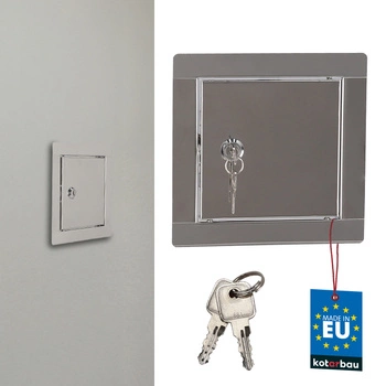 Inspekční dvířka zámek na klíč nerezová ocel stříbrná 15x15 cm