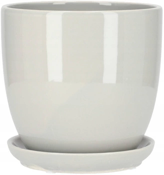 Keramický květináč ochranný květináč s podstavcem šedý ⌀13 cm kotarbau