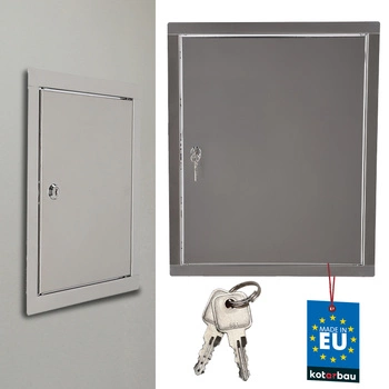 Inspekční dvířka zámek na klíč nerezová ocel stříbrná 25x30 cm