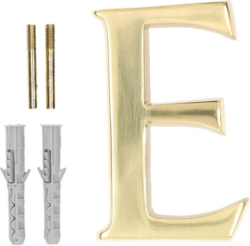 Písmeno pro výšku domovních dveří "e" 10cm mosazné